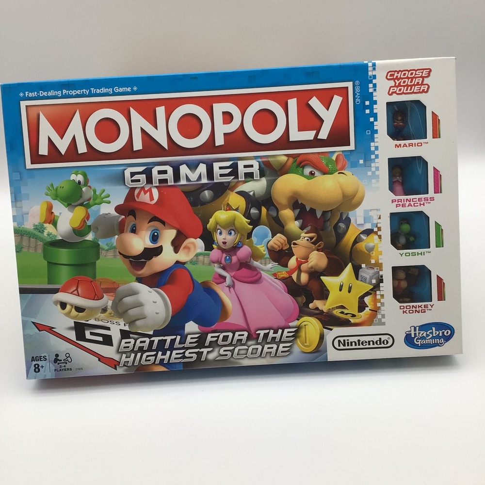 Monopoly Gamer Nintendo Mario Kart Bowser Yoshi Princess Peach Board‎ Game New